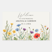 Spring Wild Blume Meadow Wedding Rechteckiger Aufkleber (Vorderseite)