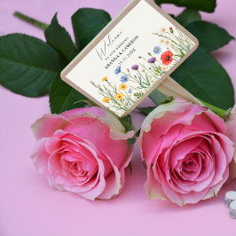 Spring Wild Blume Meadow Wedding Rechteckiger Aufkleber