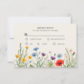 Spring Wild Blume Meadow Wedding RSVP Karte (Vorderseite)