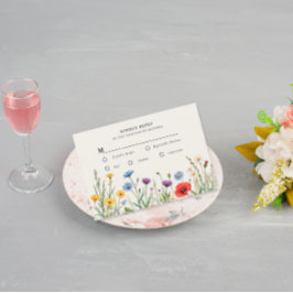 Spring Wild Blume Meadow Wedding RSVP Karte