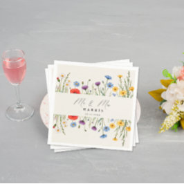 Spring Wild Blume Meadow Wedding Serviette