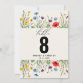 Spring Wild Blume Meadow Wedding Tischnummer (Vorderseite)