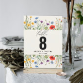 Spring Wild Blume Meadow Wedding Tischnummer