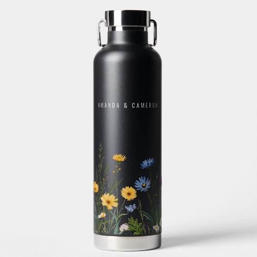 Spring Wild Blume Meadow Wedding Trinkflasche (Vorderseite)
