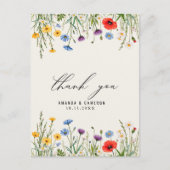 Spring Wild Blume Meadow Wedding Vielen Dank Postkarte (Vorderseite)