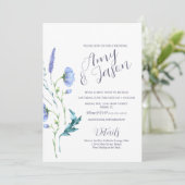 Spring Wild Blume Wreath Mute Lavender Wedding Einladung (Stehend Vorderseite)