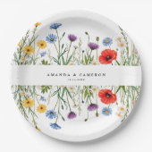 Spring Wild Flower Meadow  Wedding Pappteller (Vorderseite)