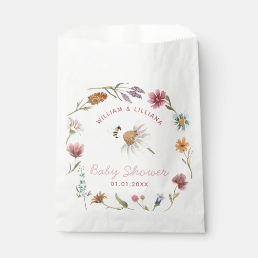 Spring Wildblume Baby Dusche Vielen Dank Geschenktütchen (Vorderseite)