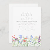 Spring Wildblume Boho Garden QR Code Hochzeit Einladung (Vorne/Hinten)