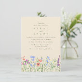 Spring Wildblume Boho Garden Wedding Einladung (Stehend Vorderseite)