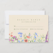 Spring Wildblume Boho Garden Wedding RSVP Karte (Vorderseite)