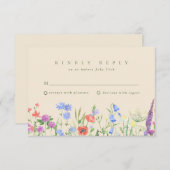 Spring Wildblume Boho Garden Wedding RSVP Karte (Vorne/Hinten)