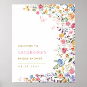 Spring Wildblume Butterfly Brautparty Willkommen Poster (Vorne)