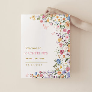 Spring Wildblume Butterfly Brautparty Willkommen Poster