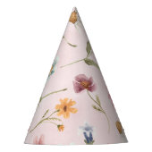 Spring Wildblume Con Paper Party Hat Partyhütchen (Vorderseite)