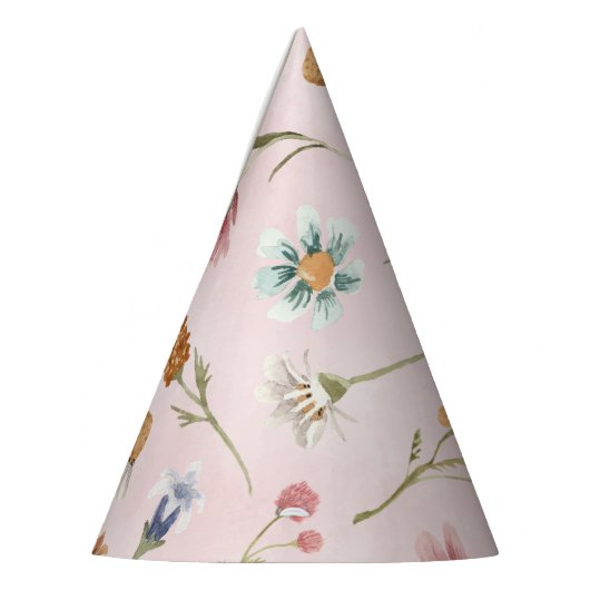 Spring Wildblume Con Paper Party Hat Partyhütchen (Links)