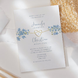 Spring Wildblume Dusty Blue Wedding Einladung