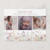 Spring Wildblume Field Baby Dusche Vielen Dank Postkarte (Vorderseite)