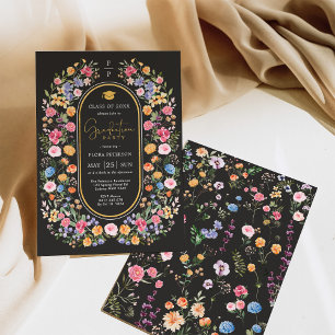 Spring Wildblume Garden Abschluss Chalkboard Einladung