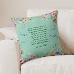 Spring Wildblume Garden Bibel Verse Kissen
