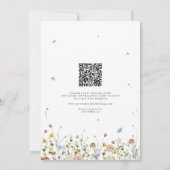Spring Wildblume Garden Floral QR Code Hochzeit Einladung (Rückseite)
