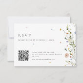 Spring Wildblume Garden Minimalistisch Floral QR C RSVP Karte (Vorderseite)