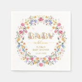 Spring Wildblume Garden Wreath Girl Baby in Bloom Serviette (Vorderseite)