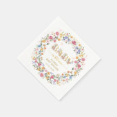 Spring Wildblume Garden Wreath Girl Baby in Bloom Serviette (Ecke)