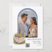 Spring Wildblume Geschenkboxen QR Code Foto laden Einladung (Rückseite)