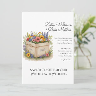 Spring Wildblume Geschenkboxen QR Code Foto laden Einladung