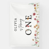 Spring Wildblume Girl 1. Geburtstag Party Banner (Vertikal)