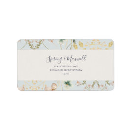 Spring Wildblume Light Blue Wedding RSVP-Adresse Adressaufkleber
