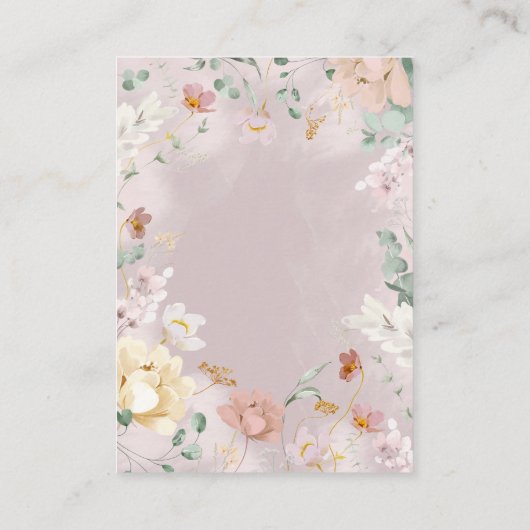 Spring Wildblume Lila Girl Baby Duschbücher Begleitkarte (Rückseite)