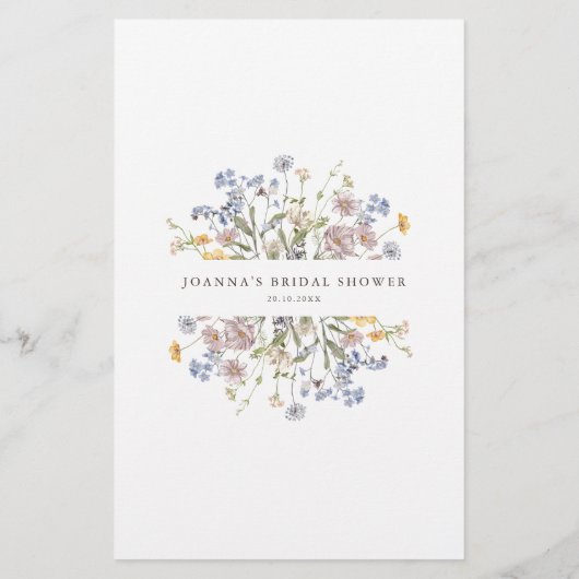 Spring Wildblume Meadow Garden Brautparty Game (Rückseite)