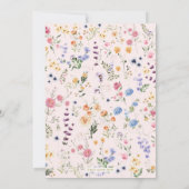 Spring Wildblume Meadow Girl 1. Geburtstag Party Einladung (Rückseite)