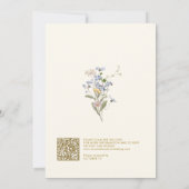 Spring Wildblume Meadow Gold QR Code Hochzeit Einladung (Rückseite)