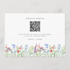 Spring Wildblume QR Code Hochzeit Begleitkarte