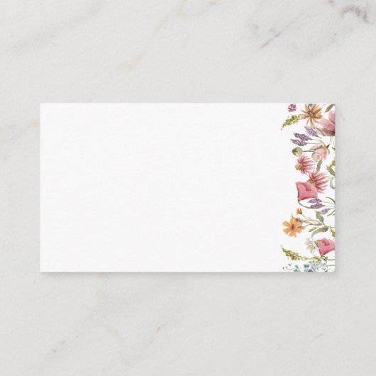 Spring Wildblume QR Code Wedding RSVP Begleitkarte (Rückseite)