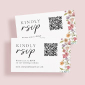 Spring Wildblume QR Code Wedding RSVP Begleitkarte