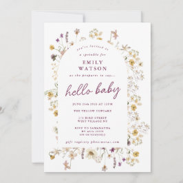 Spring Wildblume Watercolor Custom Hello Baby Einladung