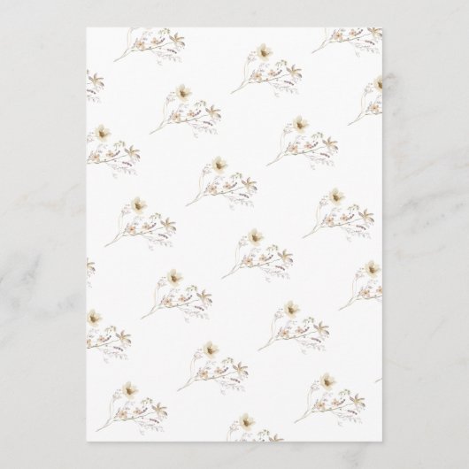 Spring Wildblume Watercolor Custom Hello Baby Einladung (Rückseite)