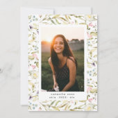 Spring Wildblumen Boho Foto University Grad Ankündigung (Vorderseite)