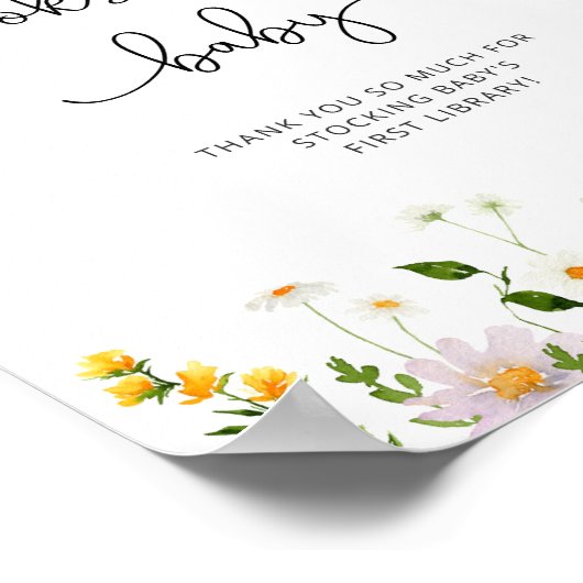 Spring Wildblumen Bücher für Babyposter Poster (Ecke)