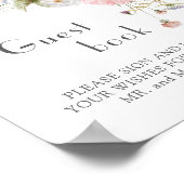 Spring Wildblumen Pink White Wedding Gästebuch (Ecke)