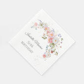 Spring Wildflower 50th Birthday Serviette (Ecke)
