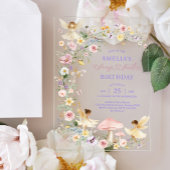 Spring Wildflower Fairy First 1st Birthday Acryleinladungen