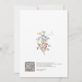 Spring Wildflower Meadow Garden QR Code Wedding Einladung (Rückseite)