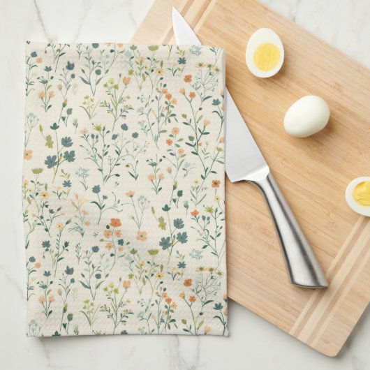 Spring Wildflower Meadow Kitchen Towels Geschirrtuch (Viertel Falte)