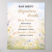Spring Wildflower Signature Drinks Bar Menu Poster (Vorne)