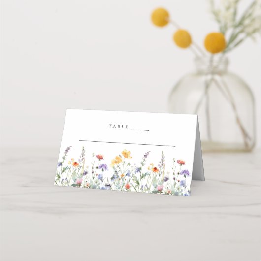 Spring Wildflower Wedding Platzkarte (Vorderseite)